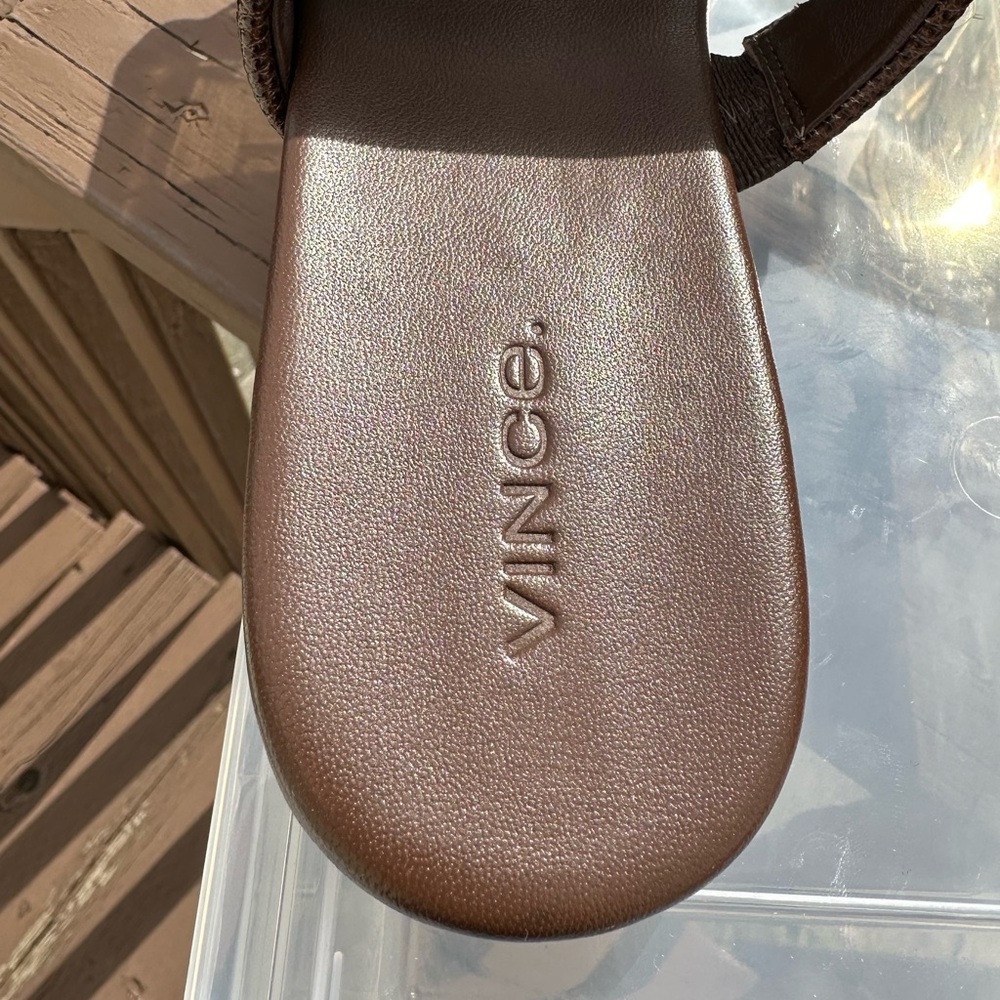 Vince Brown Triple-Strap Slide Sandals - Picture 7 of 13
